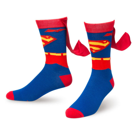 Superman 'Suit Up' Crew Sock with Cape