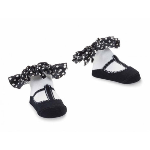 BLACK POLKA DOT RUFFLE SOCKS