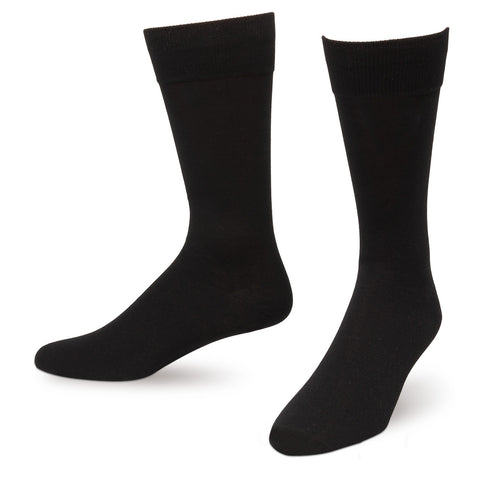Black Solid Color Men's Dress Socks King Size