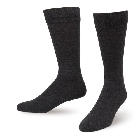 Charcoal Solid Color Men's Dress Socks King Size