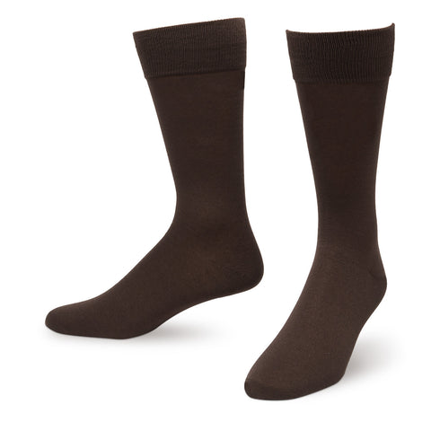 Brown Solid Color Men's Dress Socks