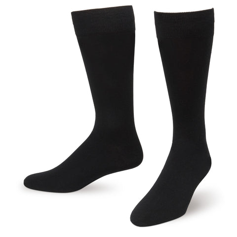 Black Solid Color Men's Dress Socks