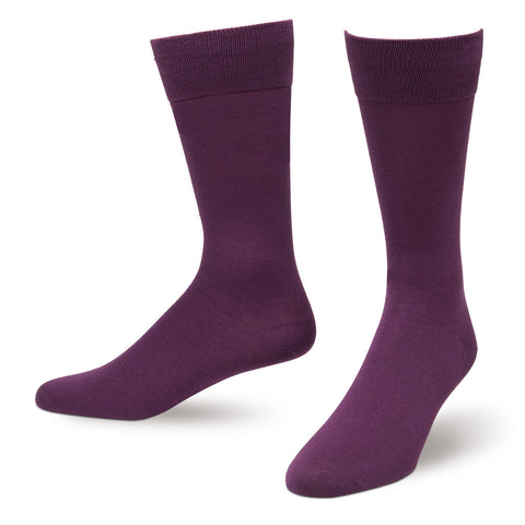 Dark Purple Solid Color Men's Dress Socks