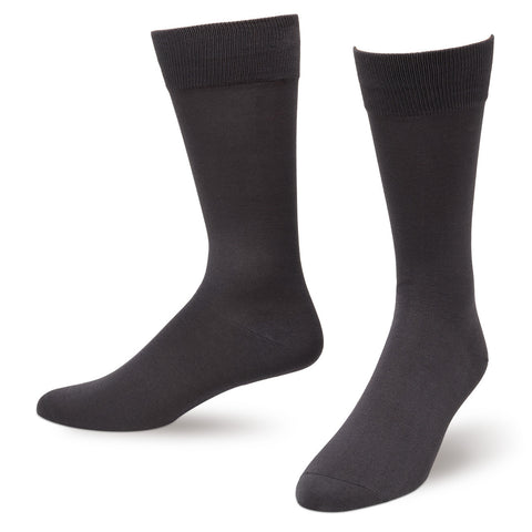 Gray Solid Color Men's Dress Socks