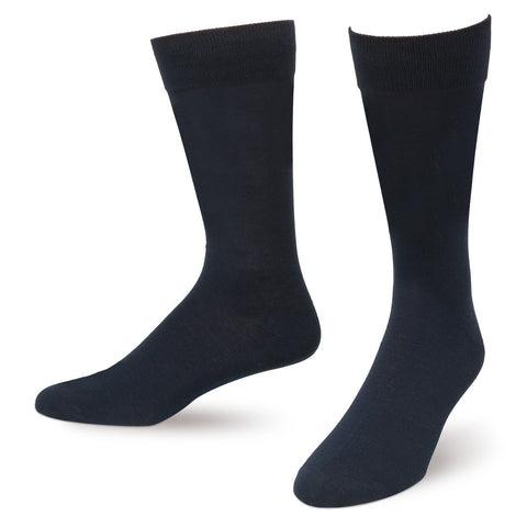 Navy Solid Color Men's Dress Socks
