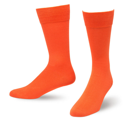 Orange Solid Color Men's Dress Socks