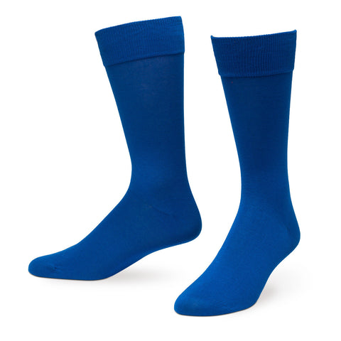 Royal Blue Solid Color Men's Dress Socks