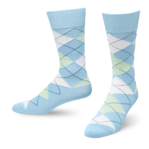 Blue Argyle Men's Dress Socks