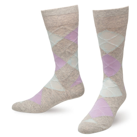 Light Gray rgyle Men's Dress Socks